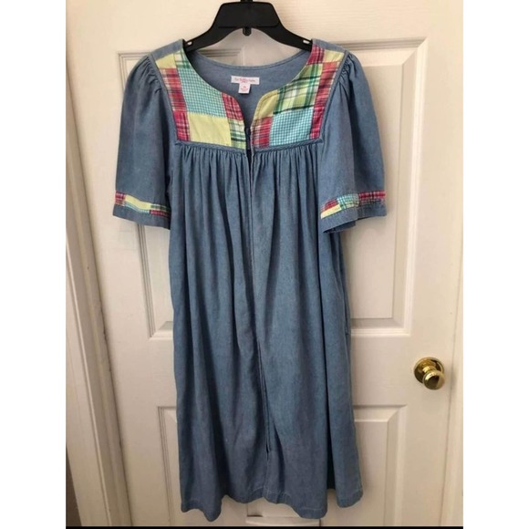 Westbound Dresses & Skirts - Denim patio house dress Mumu Women’s Vintage 90s Small fits patchwork‎ plaid